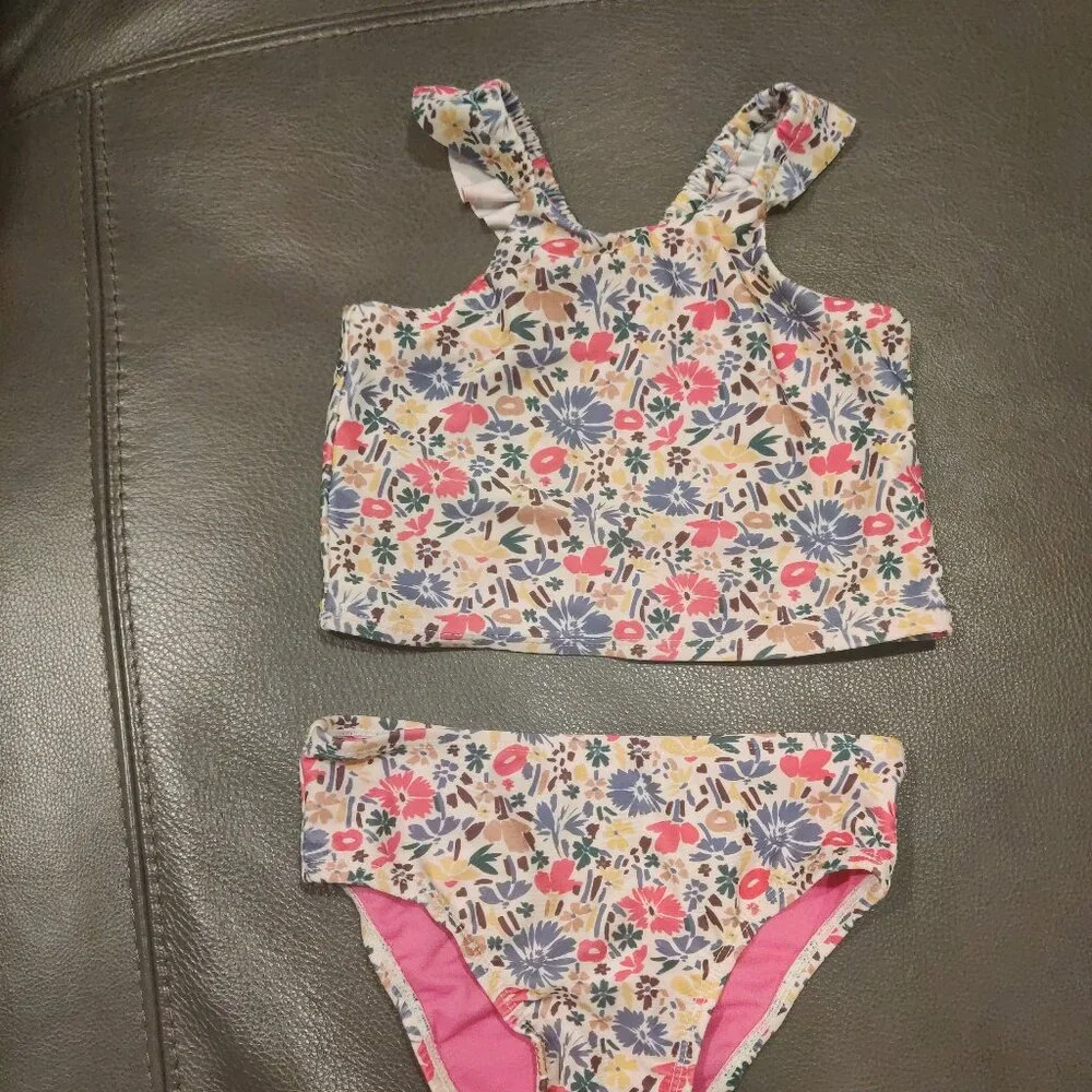 Baby Gap floral ruffle 2 piece tankini - Picture 1 of 3